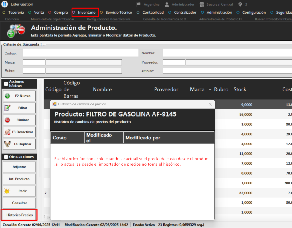 Histórico de cambios de precios de productos 1 - Líder Gestión | Sistemas Wynges - Software de Facturación y Gestión image 68 - El mejor Software de Facturación y Gestión del Mercado. Fácil, Rápido e Intuitivo. Entrá y comprobalo. Factura Electrónica, Control de Stock, Informes y más.... - Líder Gestión | Sistemas Wynges - Software de Facturación y Gestión