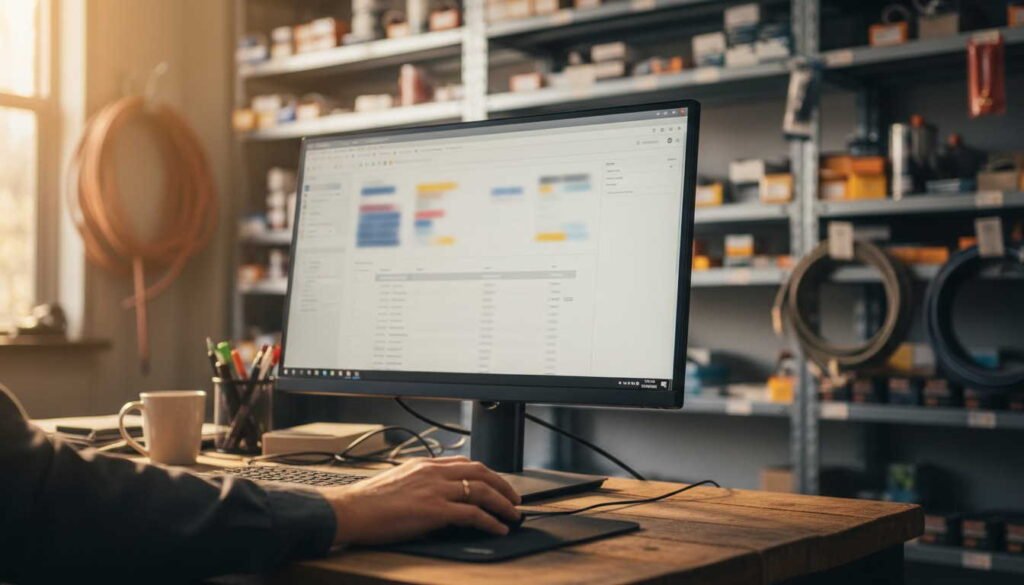 Configuración del punto de pedido en sistema de gestión para ferretería