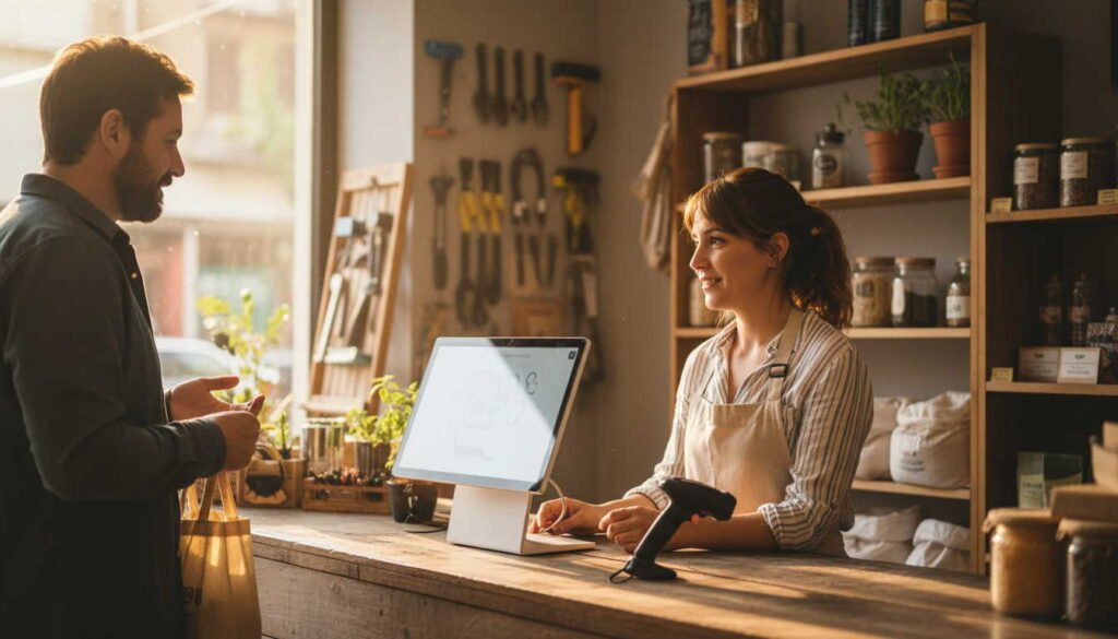 Punto de venta offline funcionando en el mostrador de un comercio argentino