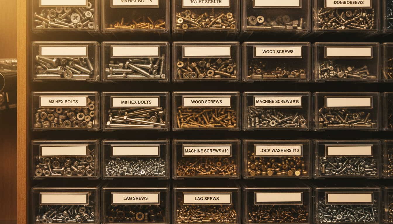 Control de stock en ferretería con códigos de barras y clasificación por categorías