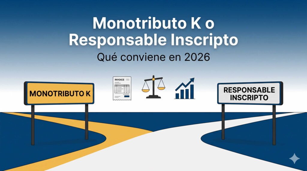 Bifurcación entre Monotributo Categoría K y Responsable Inscripto en Argentina 2026 — guía de decisión para PyMEs