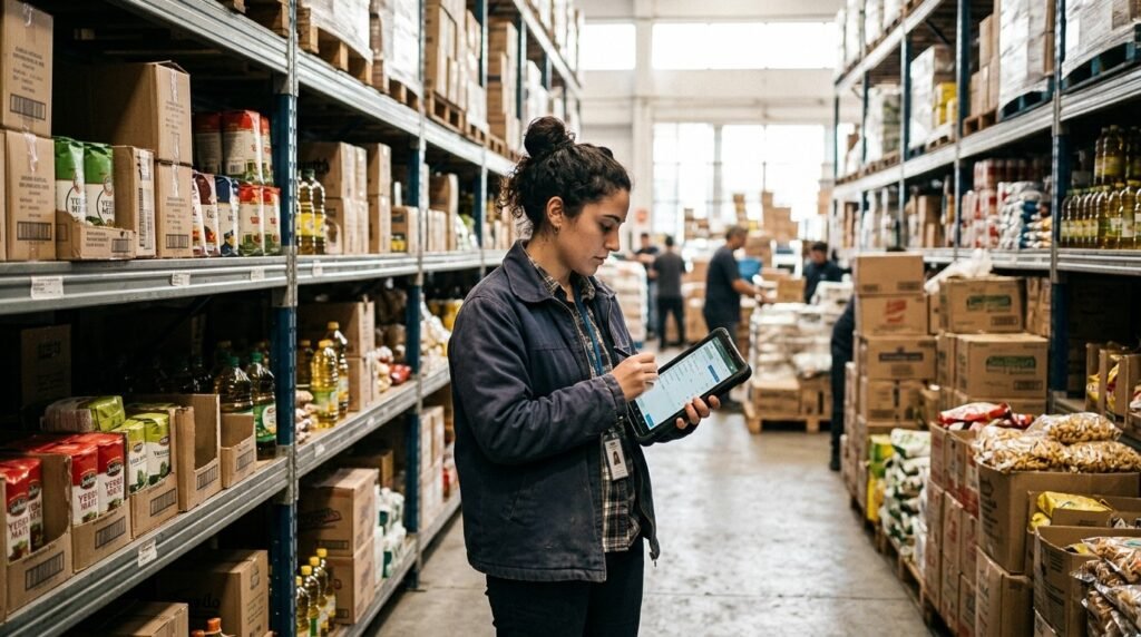 Los 10 software de gestión para distribuidoras más buscados en Argentina 2 - Líder Gestión ERP | Software de Facturación y Gestión sin Abono Mensual para PyMEs en Argentina Preventa móvil en software para distribuidoras: preventista cargando pedido con tablet en depósito mayorista