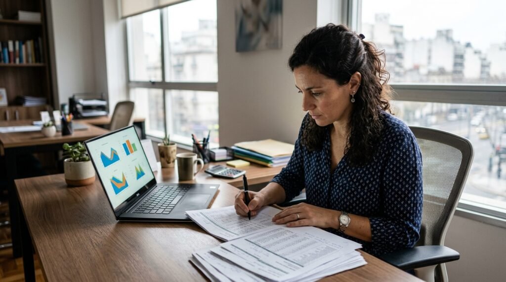 Formulario 931: qué es y cómo generarlo paso a paso 2 - Líder Gestión ERP Formulario 931: contadora preparando la declaración jurada de aportes y contribuciones