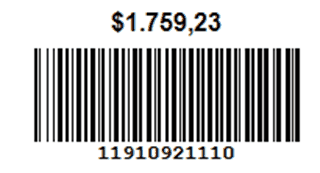 Etiqueta con precio en pesos, codigo de barra y su numero