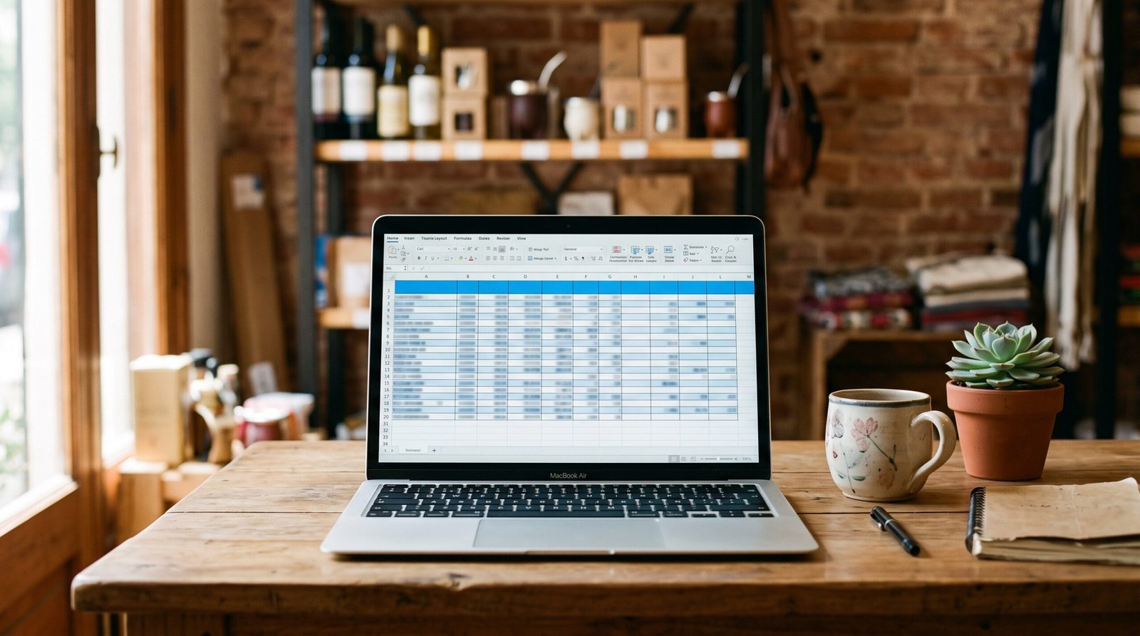 Plantilla de remito en Excel para editar y descargar, abierta en una laptop