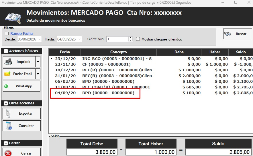 Transferencia de la caja hacia al banco 6 - Líder Gestión ERP imagen 5 - Software ERP de facturación y gestión para PyMEs en Argentina. Factura electrónica ARCA, control de stock, ventas, compras, informes e integraciones. Licencia perpetua, sin abonos mensuales. - Líder Gestión ERP