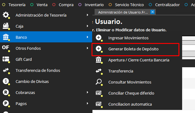 Transferencia de la caja hacia al banco 1 - Líder Gestión ERP imagen - Software ERP de facturación y gestión para PyMEs en Argentina. Factura electrónica ARCA, control de stock, ventas, compras, informes e integraciones. Licencia perpetua, sin abonos mensuales. - Líder Gestión ERP