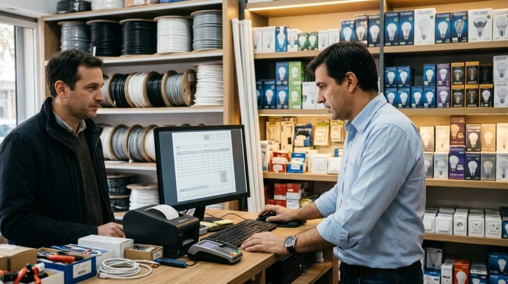 Comercio de electricidad emitiendo una factura con percepción de Ingresos Brutos