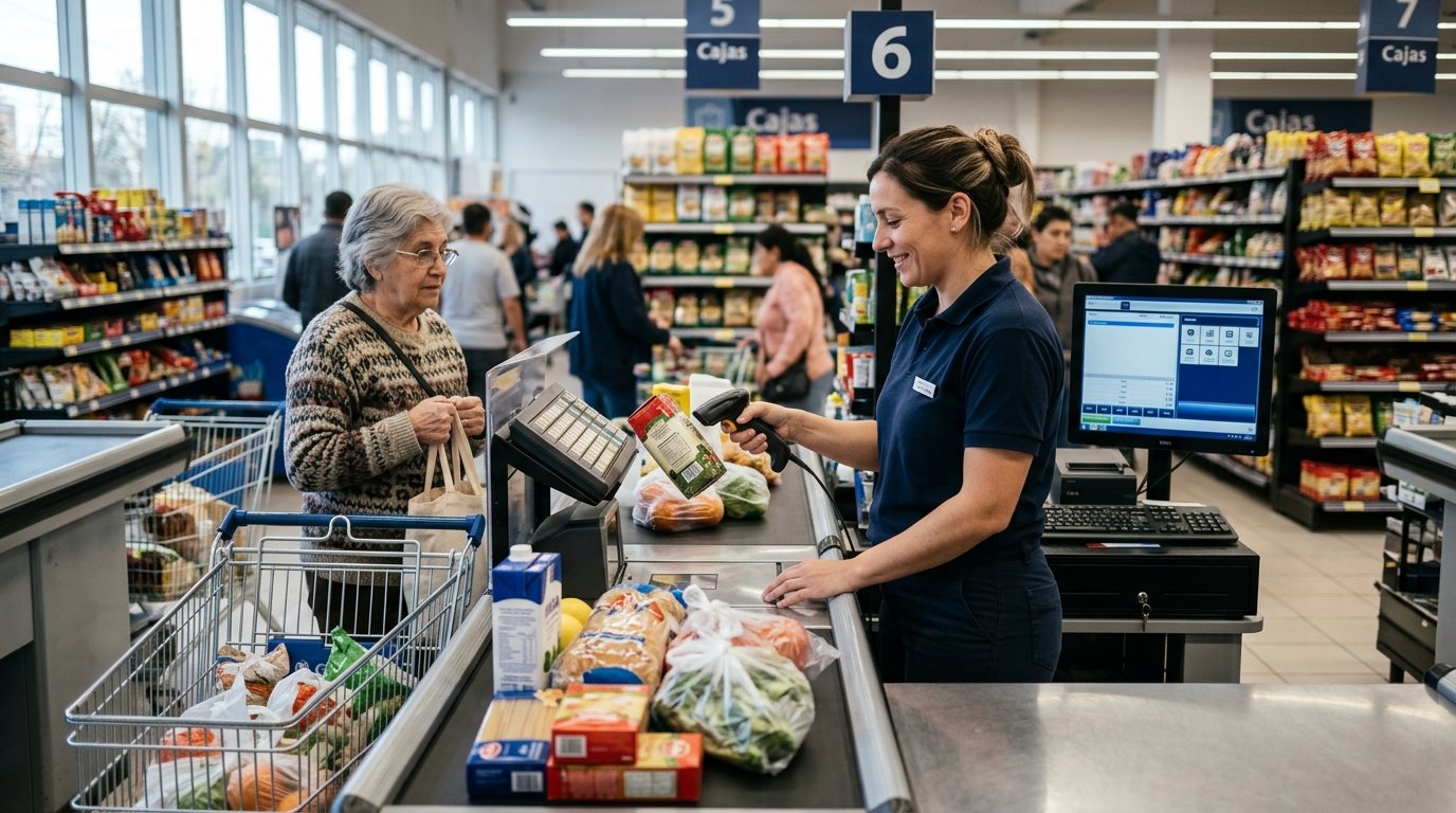 Software de gestión para supermercados en la línea de cajas